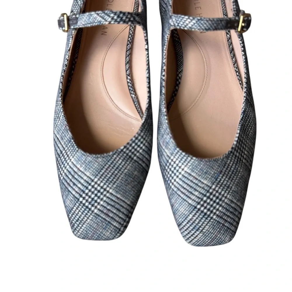 Cole Haan - Bridge Mary Jane Ballet Flats Gray Plaid Sz 8